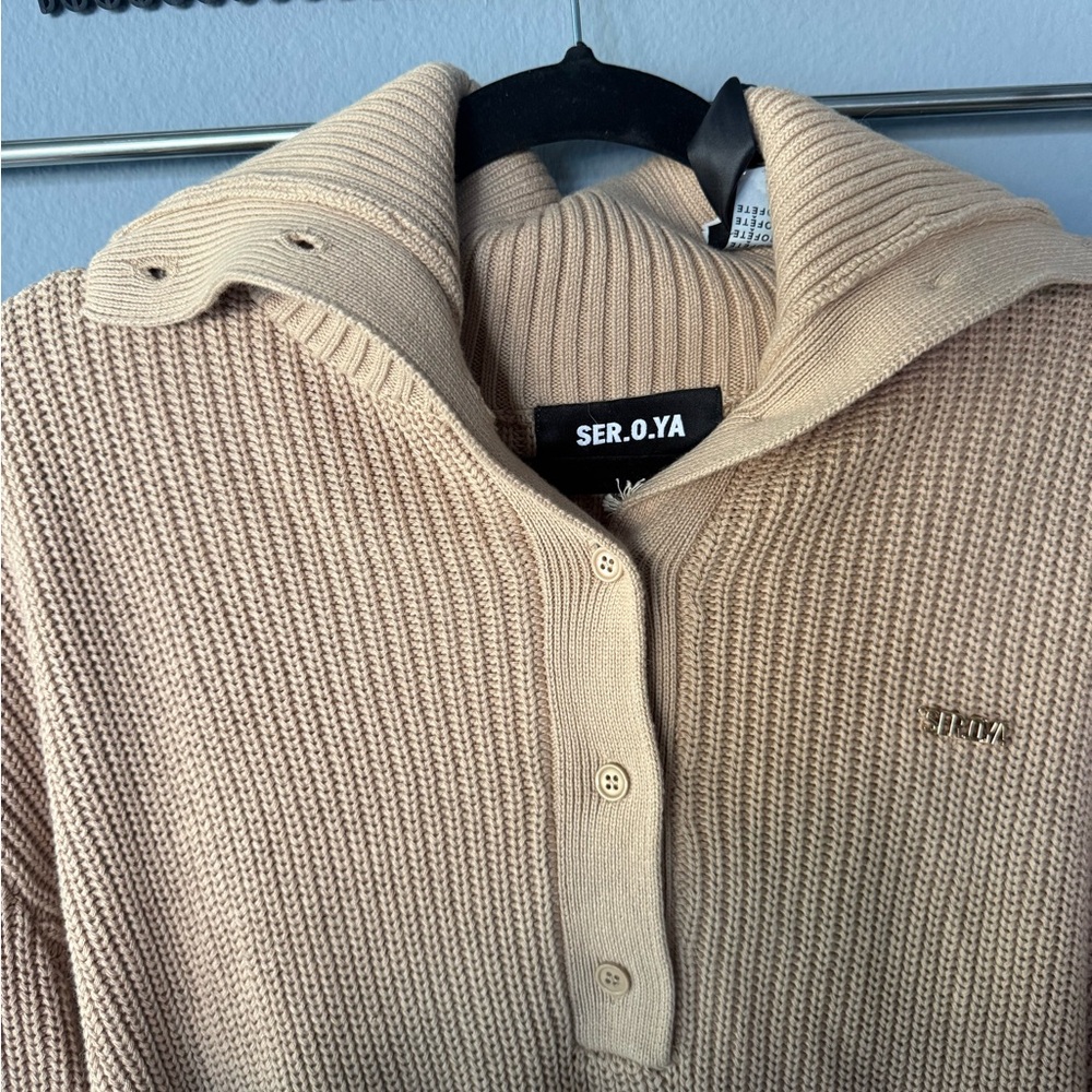 SER.O.YA Beige Ribbed Knit Sweater - Picture 7 of 9